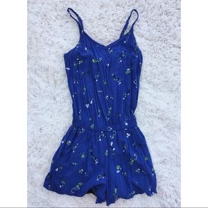 Playsuit Romper Blue Flowered